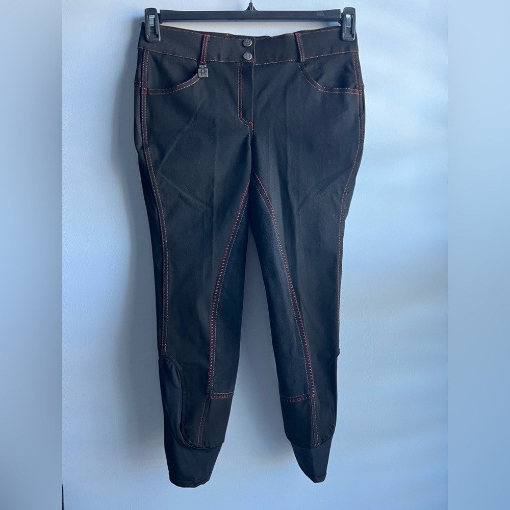 Huntley Ladies Black Knee Patch Riding Pant Size 28